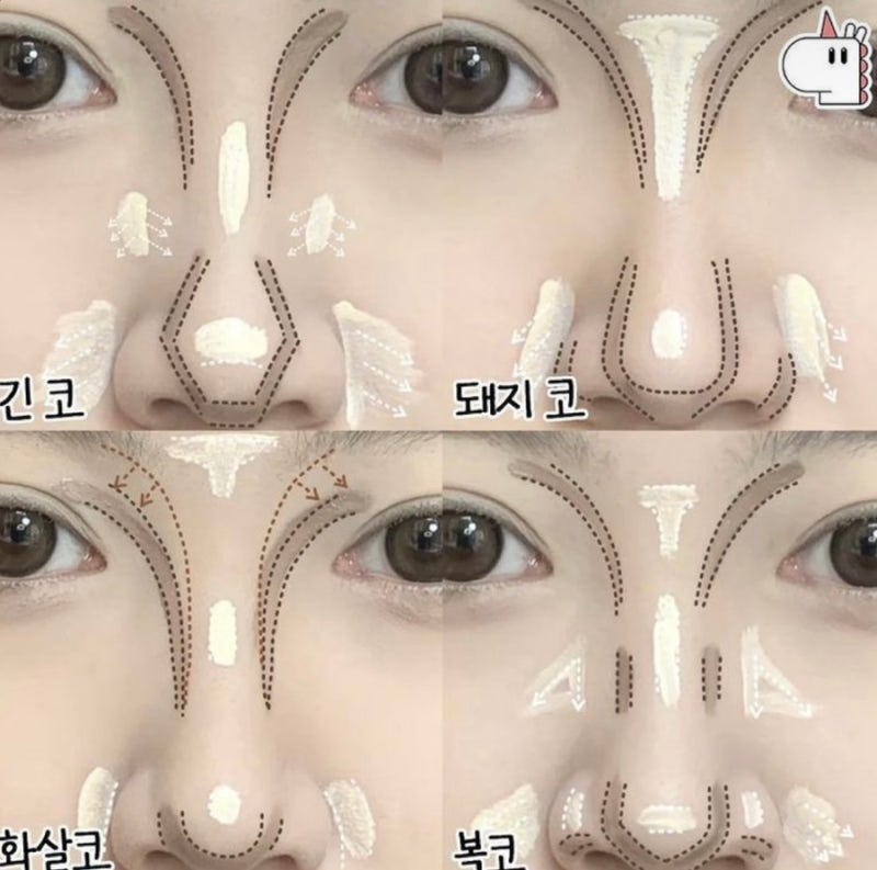 "코 모양별 쉐딩 방법: 복코부터 휜코까지, 자연스럽게 보정하는 팁"
