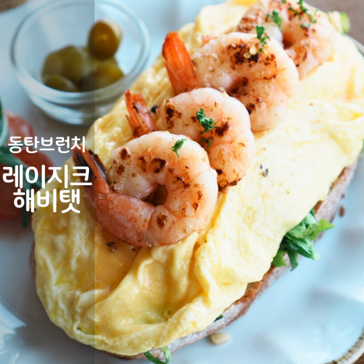  동탄 레이지크해비탯 동탄호수공원 브런치 맛집 오픈샌드위치 딸기푸딩