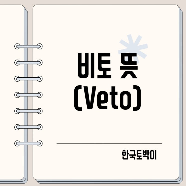  비토권 비토 뜻 (veto)