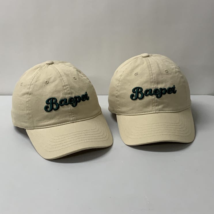  Baepet 베이펫 베이지 볼캡 볼륨자수 제작