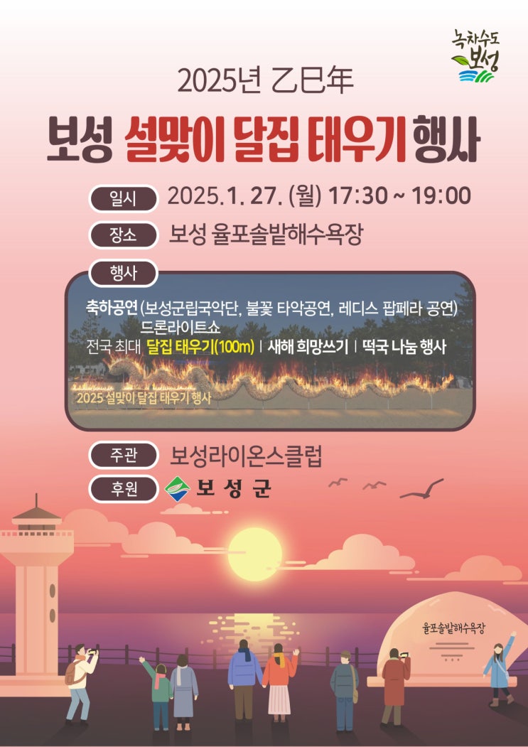  2025 보성군 설맞이 달집태우기 행사 전남 보성 율포해수욕장 축제