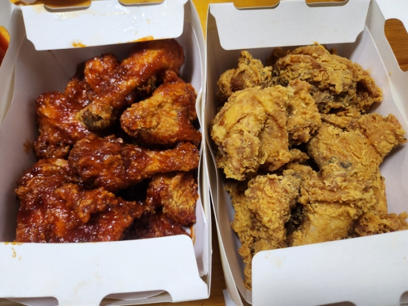 변산자연휴양림에서 포장음식을 찾는다면 사먹기좋은 bhc치킨 부안곰소점