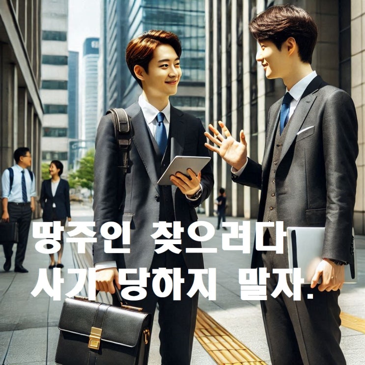  땅주인 찾기 사기 조심 비용만 받고 엉뚱한 정보 알려줘.