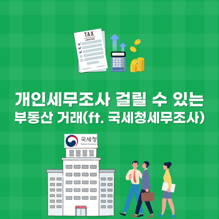  개인세무조사 걸릴 수 있는 부동산 거래(ft. 국세청세무조사)