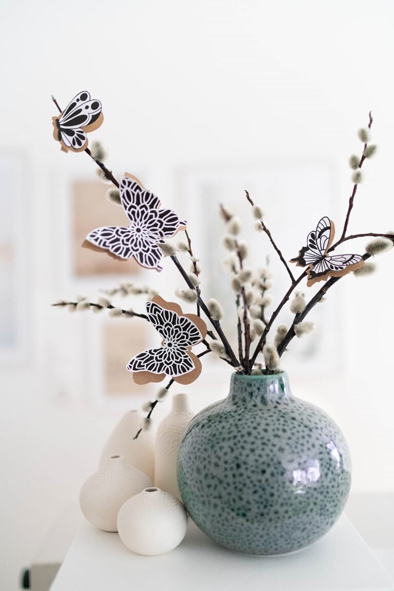 손쉬운 종이공예 나비접기로 인테리어소품 DIY 하는법 [나비도안] : 네이버 블로그, image size:768x1152