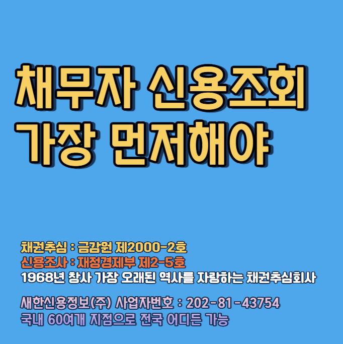  채무자 신용조회 가능한 비용 채권추심업체 ( 판결문, 지급명령, 공증 포함 무료상담 )