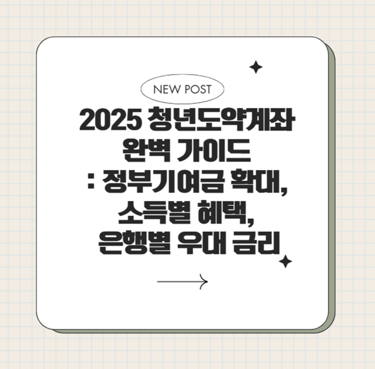  2025년 청년도약계좌 완벽 가이드: 정부기여금 확대, 소득별 혜택, 은행별 우대 금리 총정리