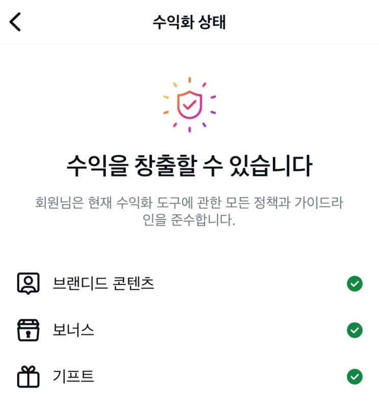  인스타 수익화 상태 파트너 수익화 정책 위반?