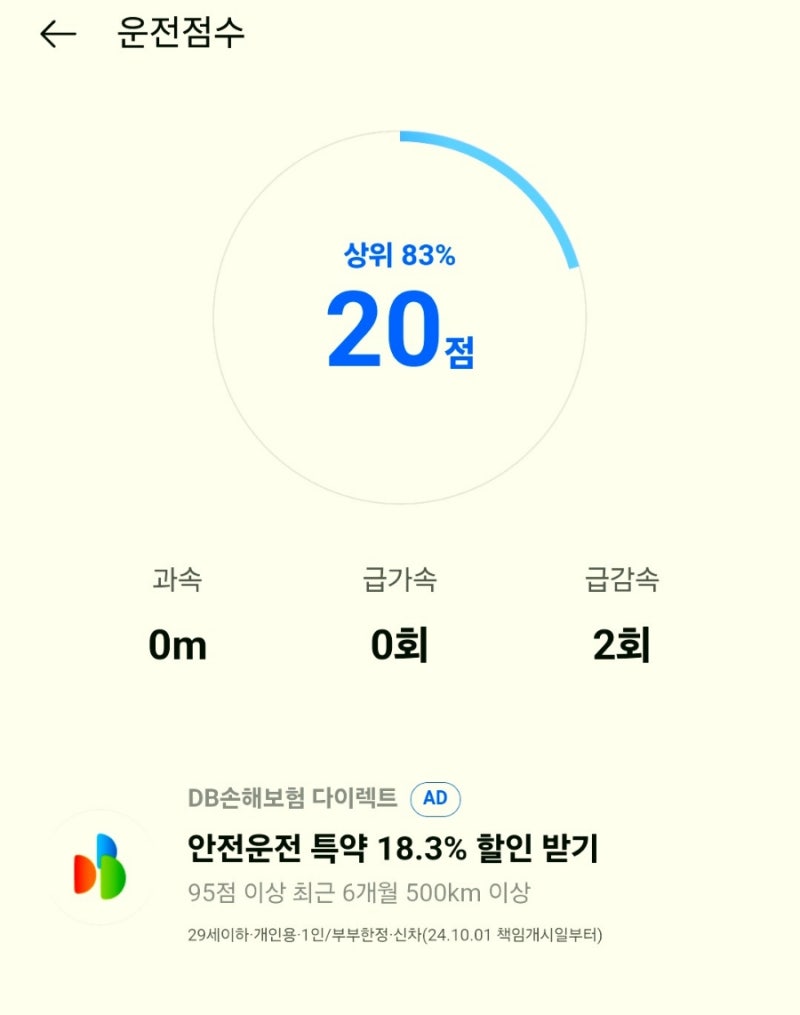 카카오내비 네비게이션 운전점수 급가속 급감속 과속 계산 기준, 차량 자동차보험료 할인받....