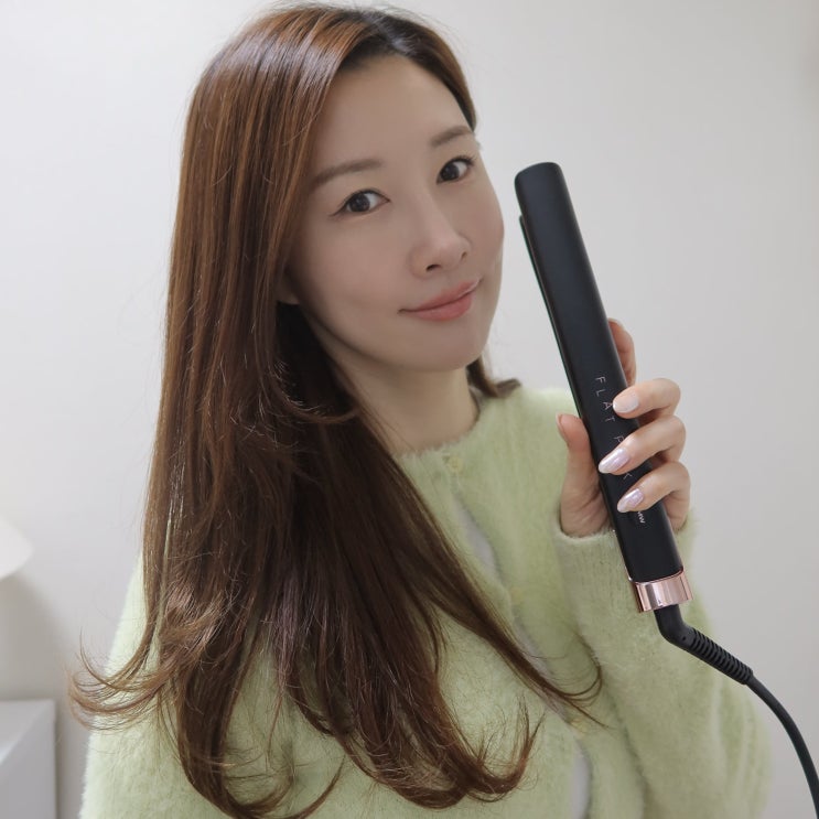 JMW 플랫핑크 고데기 긴머리 C컬펌 판고데기 한 달 사용 후기!추천!