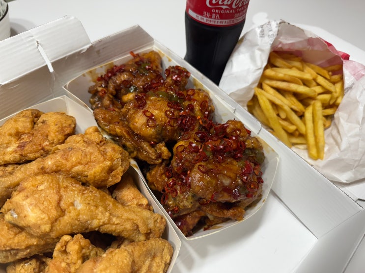  가성비 갑 호식이두마리치킨(수라깐풍,후라이드)배달후기