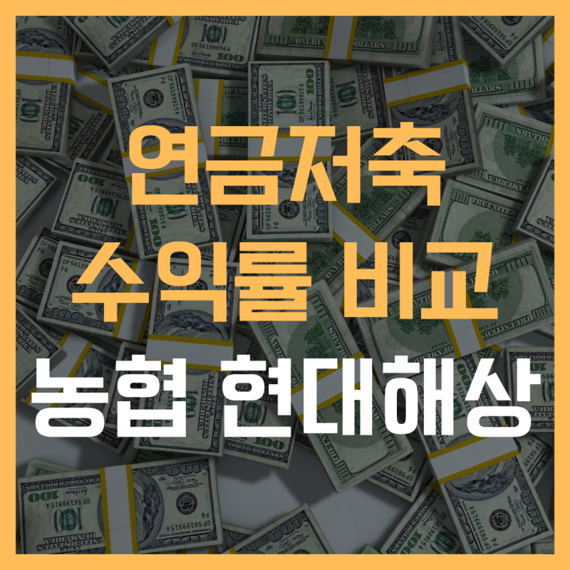 노후 개인 연금저축 수익률 비교 농협 현대해상