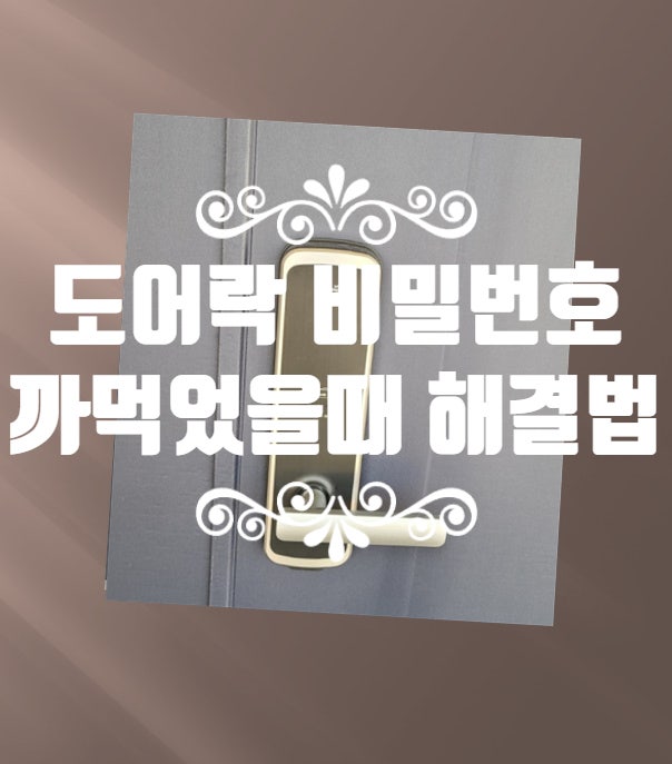  지축동열쇠 도어락 비밀번호 까먹었을때 잊어버렸을때 문 잠겼다면?