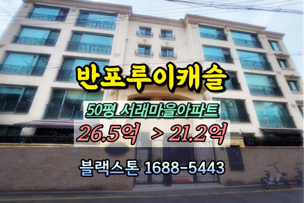  서래마을 고급아파트 경매 반포루이캐슬 50평