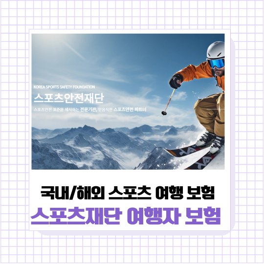 스포츠안전재단 여행자보험 스쿠버다이빙, 스키, 스노우보드 등 스포츠 보장가능한 국내/해....