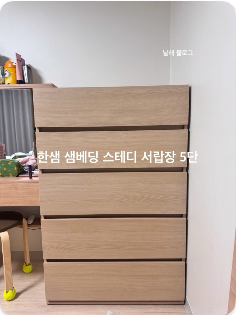한샘 샘베딩 스테디 서랍장 5단 800 제품 사용 후기 (feat.까사미아 속옷 정리함)