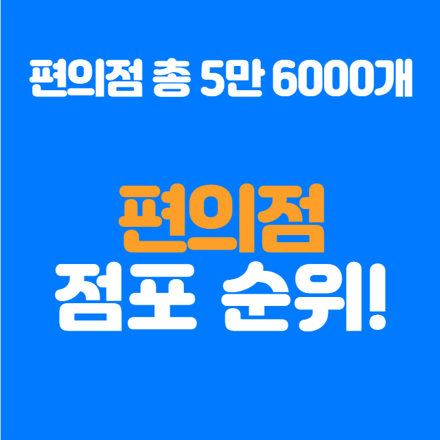  편의점 점포순위 누가 1위일까? 치열한 경쟁!