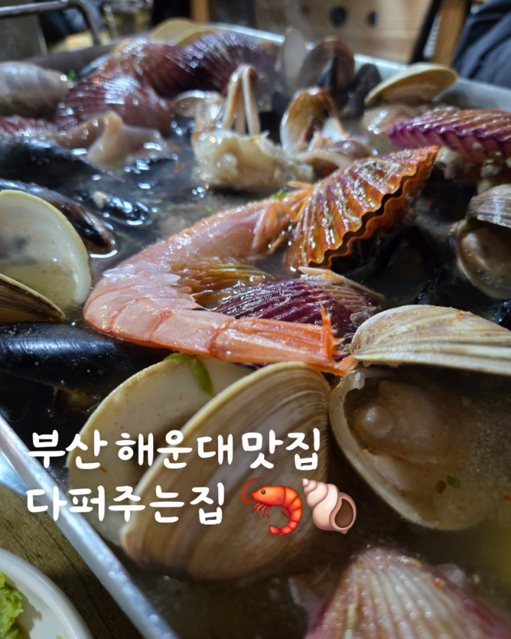  부산 해운대 맛집 다퍼주는집 조개찜 로컬맛집