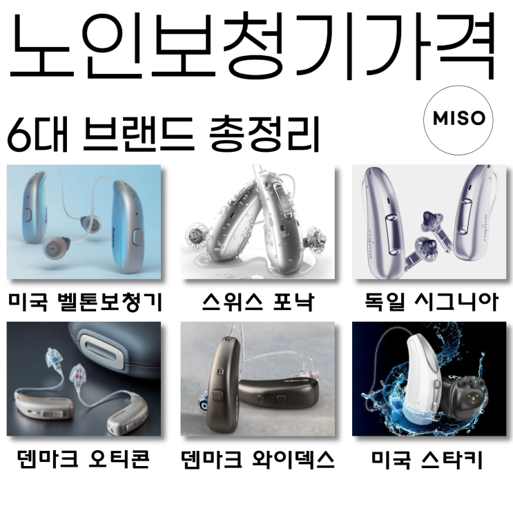  노인보청기 가격 6대 브랜드별로 총정리