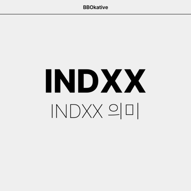  INDXX 뜻 의미
