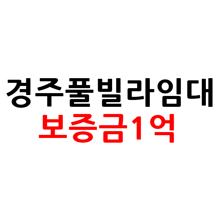  보증금1억 경주 풀빌라 펜션 임대