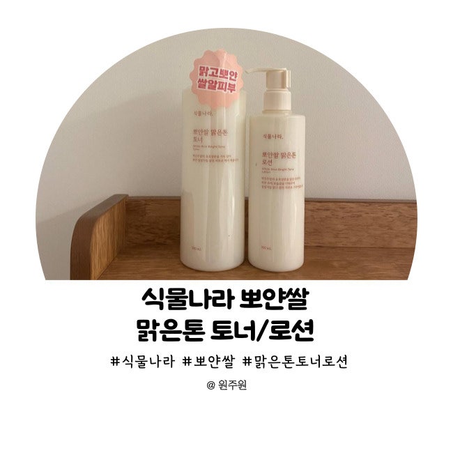 식물나라 뽀얀쌀 맑은톤 토너/로션, 가성비 스킨케어 제품 추천