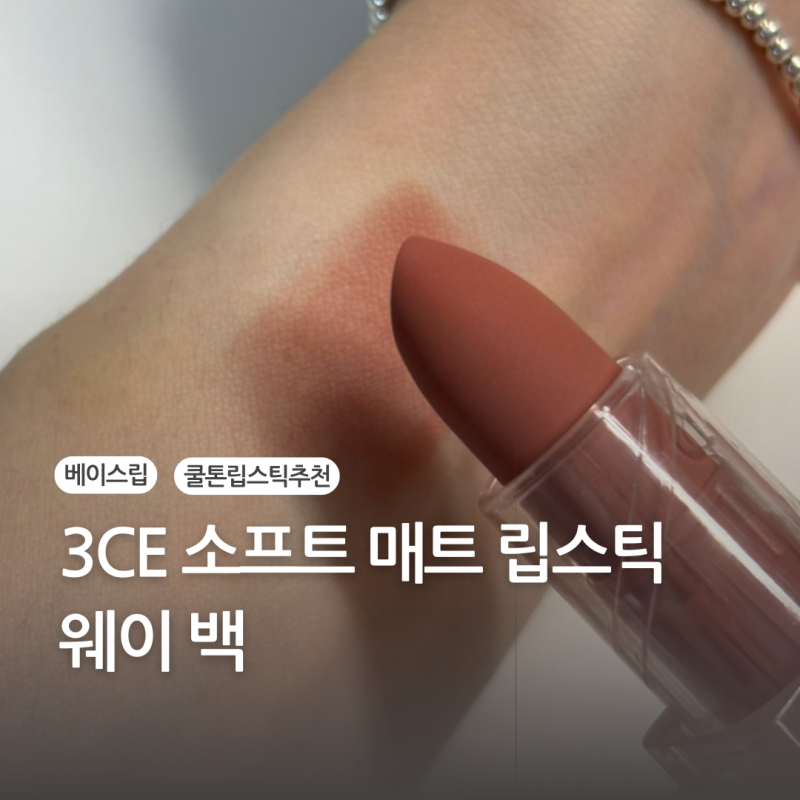 3CE 소프트 매트립스틱 웨이백 쿨톤 베이스립 발색 추천