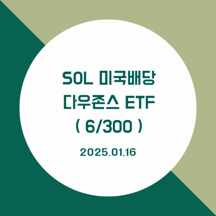 배당주모으기 25년도 시작 SOL미국배당다우존스 ETF (6/300)