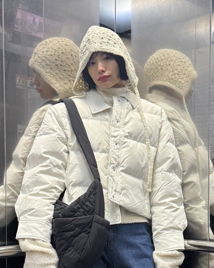  퀼팅 패턴의 깔끔함으로 이제는 차츰 준비하면 좋을 캘빈클라인 여자 경량 패딩 자켓 w. 나나