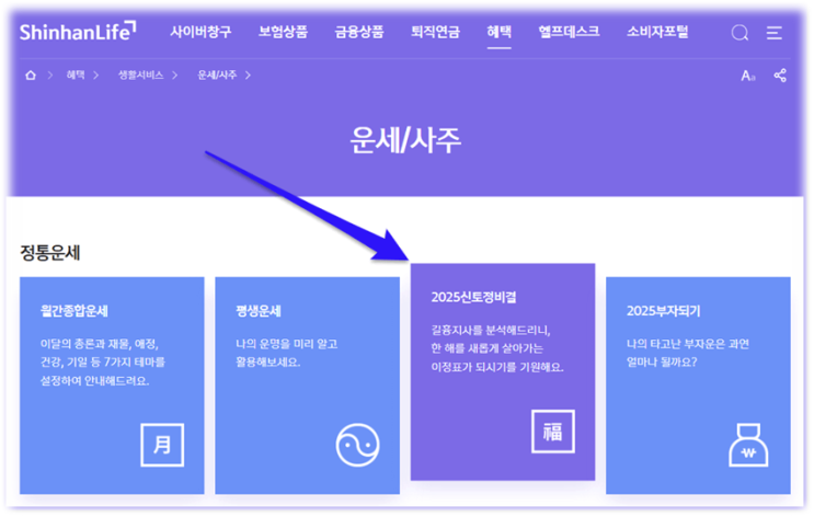 2025년 신한생명 무료운세 신년 토정비결 사주 궁합 보러가기 2025년 신한생명 무료운세 신년 토정비결 사주 궁합 보러가기