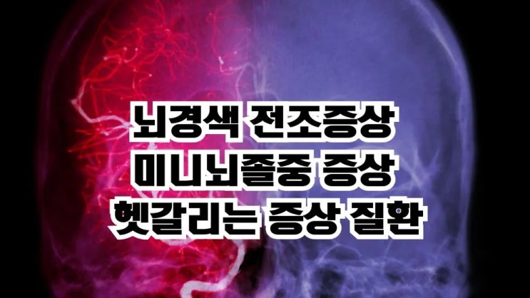  뇌경색 전조증상 미니뇌졸중 증상 헷갈리는 증상 질환