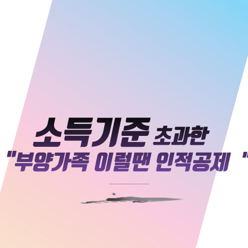 소득기준 초과한 부양가족 이럴땐 인적공제