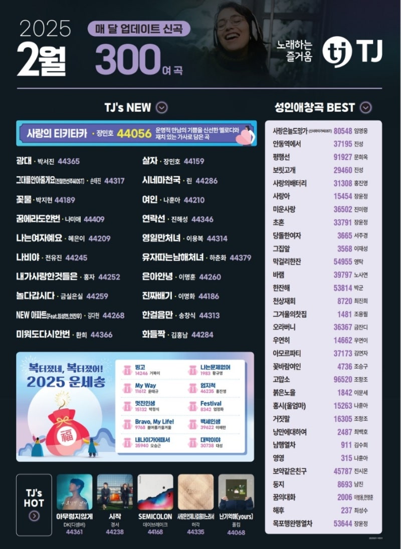 태진 25년 2월 노래방 신곡 업데이트 TJ미디어 최신곡 : 네이버 블로그