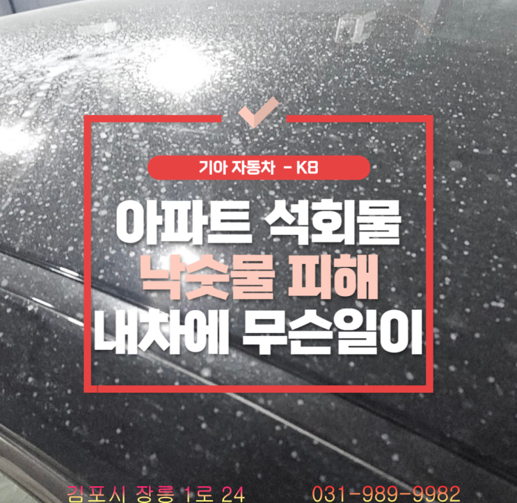 인천손세차 2023 기아 K8 하이브리드 차량 석회수 얼룩 제거 시공