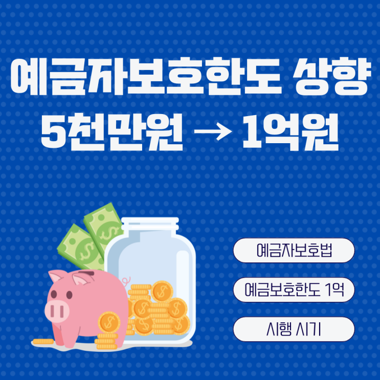 예금보호한도 1억원 상향 법안 통과, 시행 시기는?