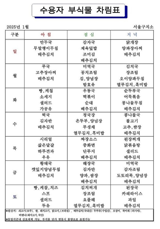 <b>윤석열 대통령 구치소</b> 수용 첫날, 서울구치소 식단표와 피의자... 