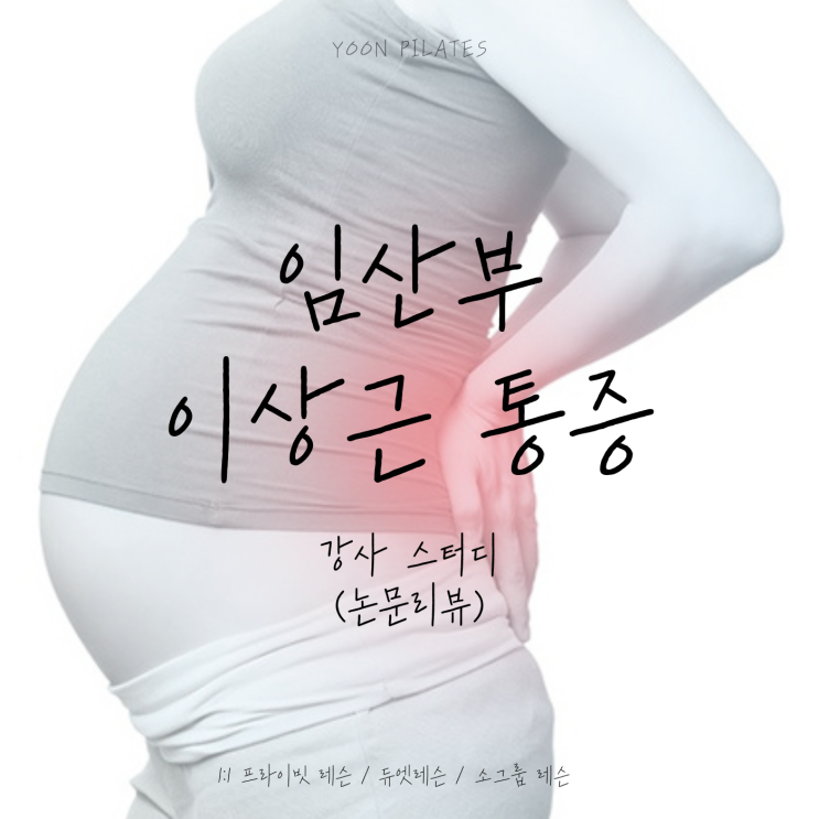 [춘천임산부필라테스 운동]이상근 증후군 논문리뷰 및 실전적용(임산부 골반통증, 허리통증, 좌골신경통, 꼬리뼈통증)