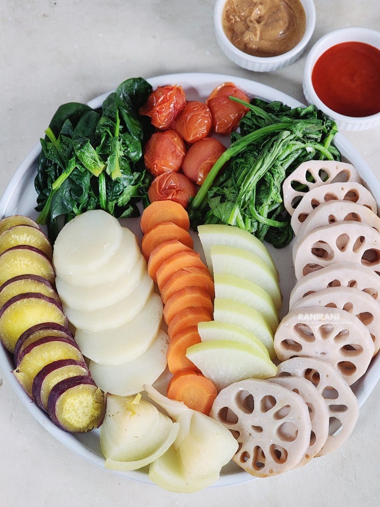 초간단 뿌리채소 요리 이거죠! 야채찜 야채 본연의 맛을 즐기는 채소찜