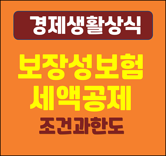  보장성 보험 세액공제 조건 한도 정리