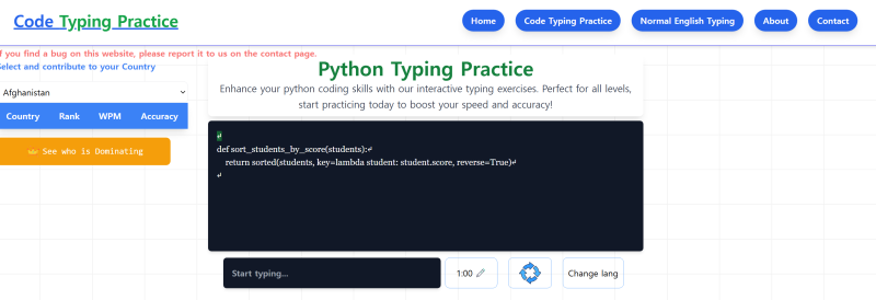 파이썬 코딩 타자 연습 사이트 개발 | Python Typing Master | v1.2(2025-01-20) : 네이버 블로그