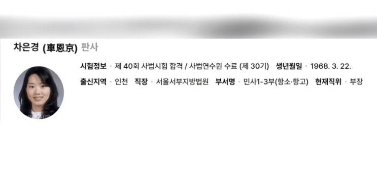 윤석열 대통령 구속영장 심사, <b>차은경</b> 판사는 누구인가 프로필... 