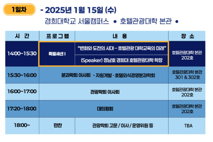  한국관광학회 제 97차 서울국제학술대회 참가