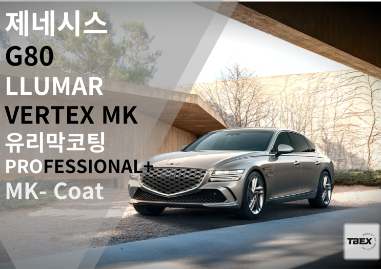  프리미엄 유리막 코팅 [PROFESSOINAL+ MK Coat] 제네시스 G80. VERTEX MK #버텍스 매버릭 시공 ️신차는 티벡스 평택비전점에서!