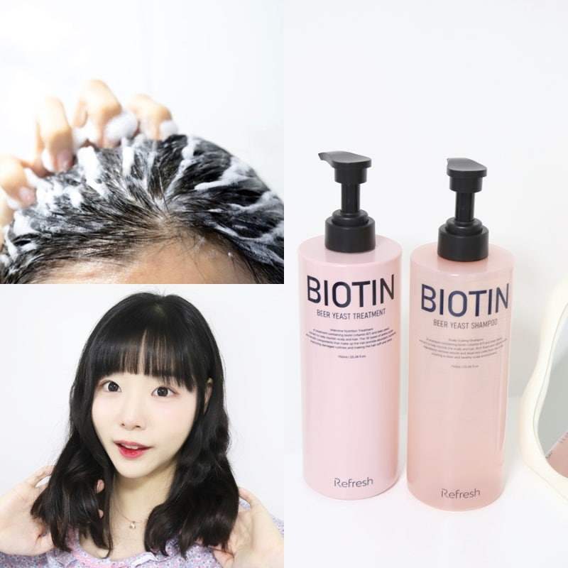 맥주효모 비오틴 샴푸 & 트리트먼트 만나봤어! 리프레쉬 2주 탈모샴푸 후기