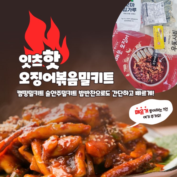  오징오볶음밀키트로 준비하는 술안주밀키트 캠핑밀크트추천"잇츠핫 오징어볶음밀키트"