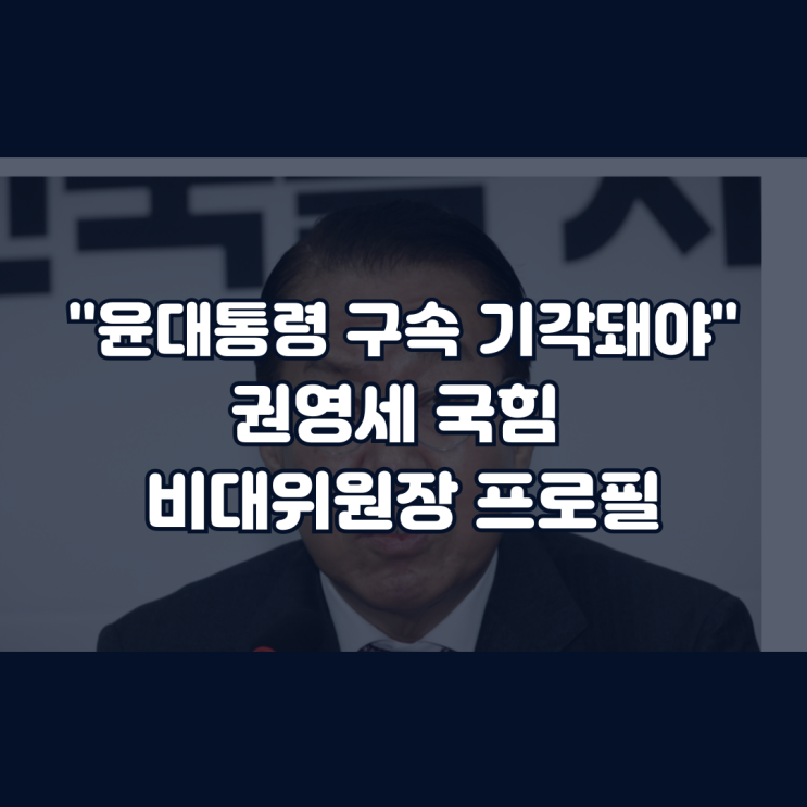 <b>권영세</b> 국민의힘 <b>비대위원장</b> 프로필 및 윤석열 구속영장 기각... 