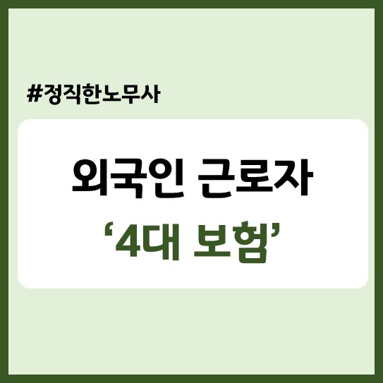  [기업자문] 외국인 근로자 4대보험 가입(국적, 체류요건 등 가입기준 총정리)