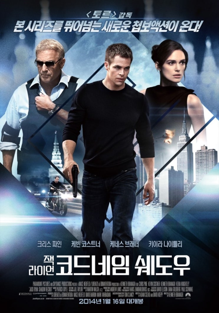  영화 <잭 라이언: 코드네임 쉐도우> Jack Ryan: Shadow Recruit 2014년 / 정보 출연진 평점 줄거리 결말 리뷰