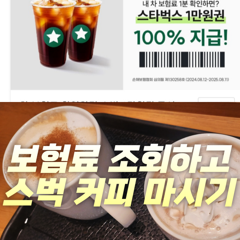 자동차보험 조회 스타벅스 커피 쿠폰 혜택 이벤트 (ft. 삼성화재, 동부화재)