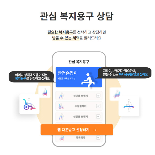 우리 부모님 시니어 돌봄 플랫폼! 최대 160만원의 지원금으로 복지용구를 신청